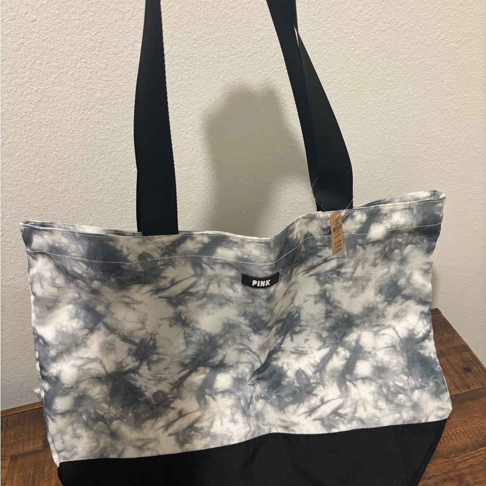 PINK Victoria's Secret Black and Gray Tie-Dye Tote - Picture 4 of 4